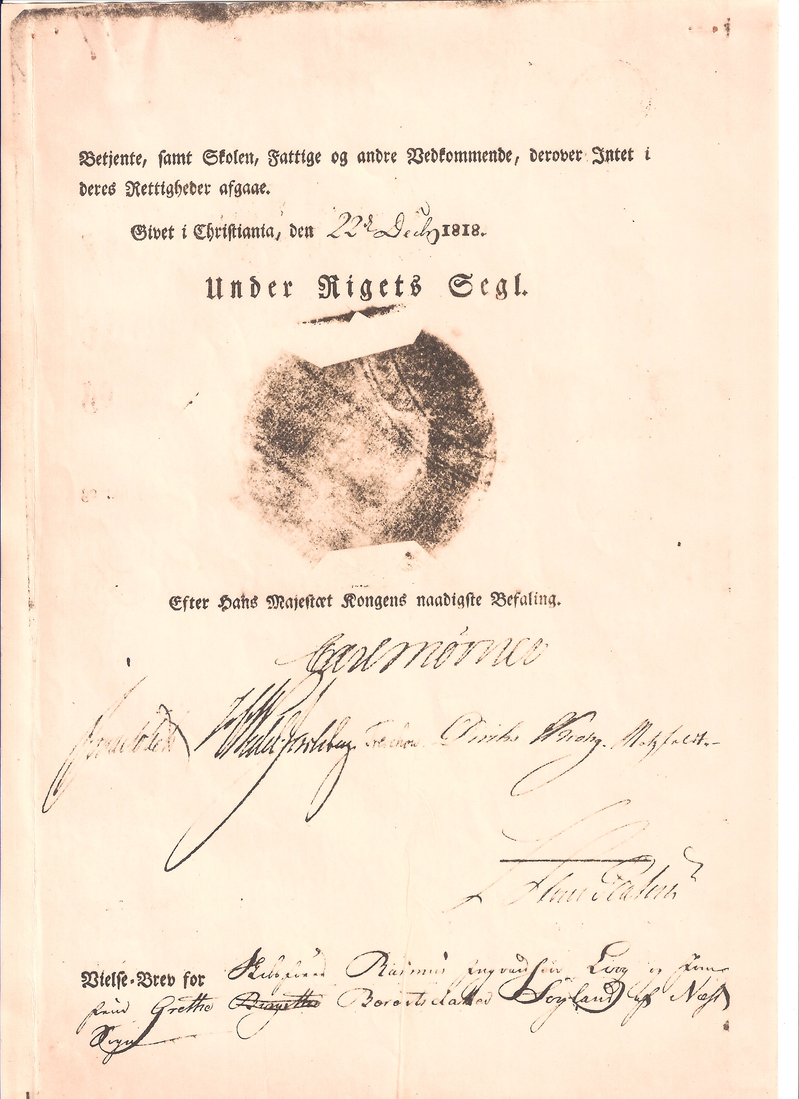Kongebrev Rasmus Ingwardsen side 2
